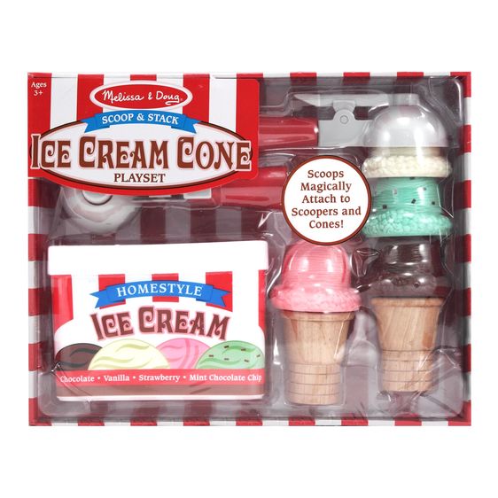Melissa & Doug 4087 Scoop and Stack Ice Cream Cone Play Set