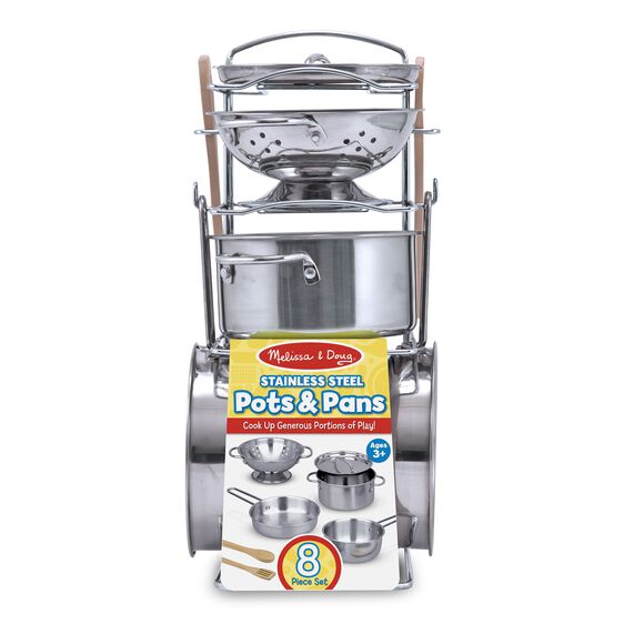 Melissa & Doug 4265 Stainless Steel Pots & Pans Set