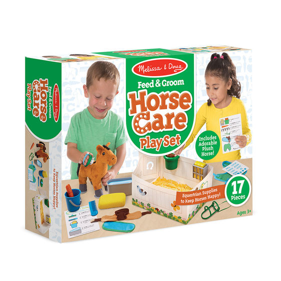 Melissa & Doug 8537 Feed & Groom Horse Care Play Set
