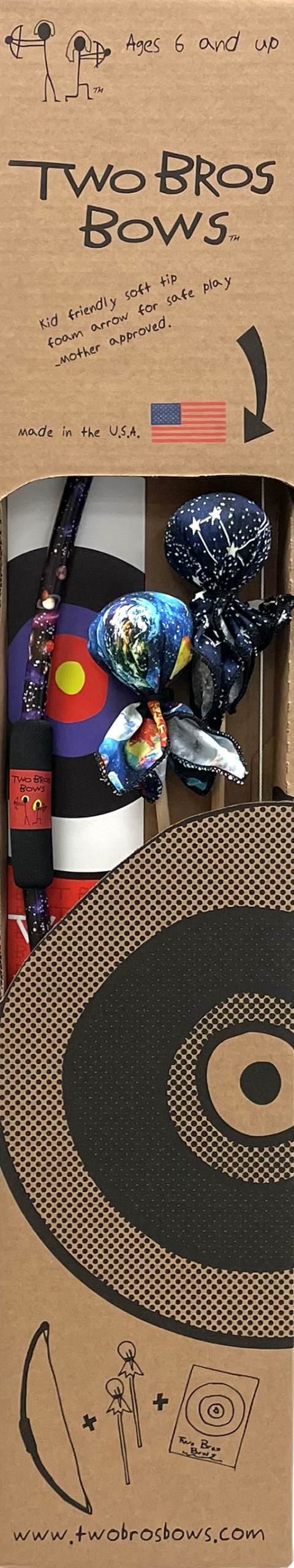Galaxy Bow, 2 Arrows, and Target