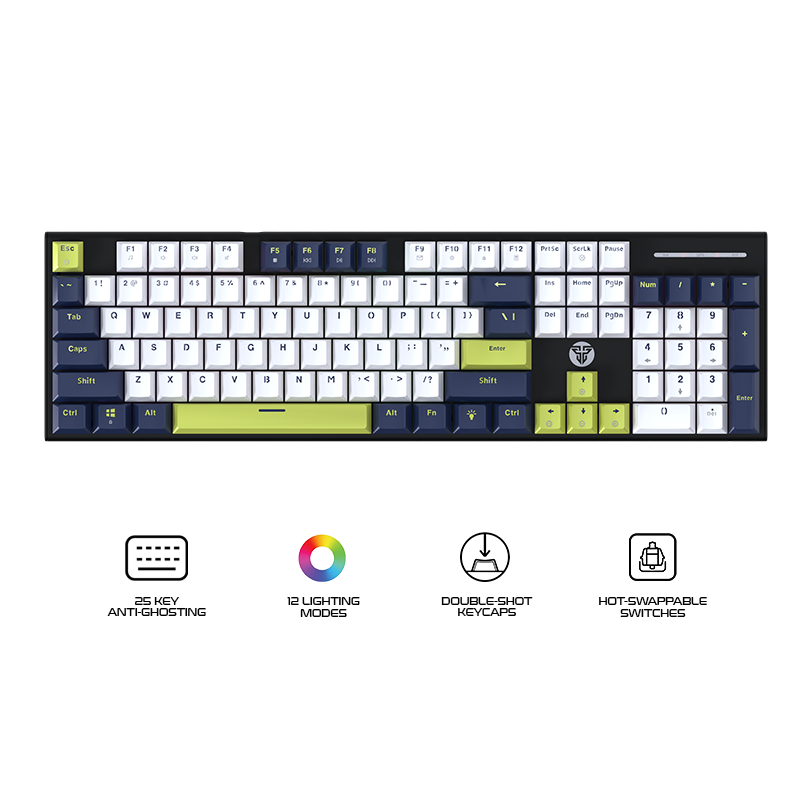 Fantech MK878S ATOM104S Mori Edition Mechanical Gaming Keyboard White