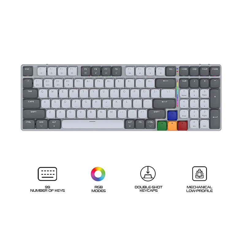 Fantech MK916 Super Maxfit Air99 Low Profile Gaming Keyboard Grey