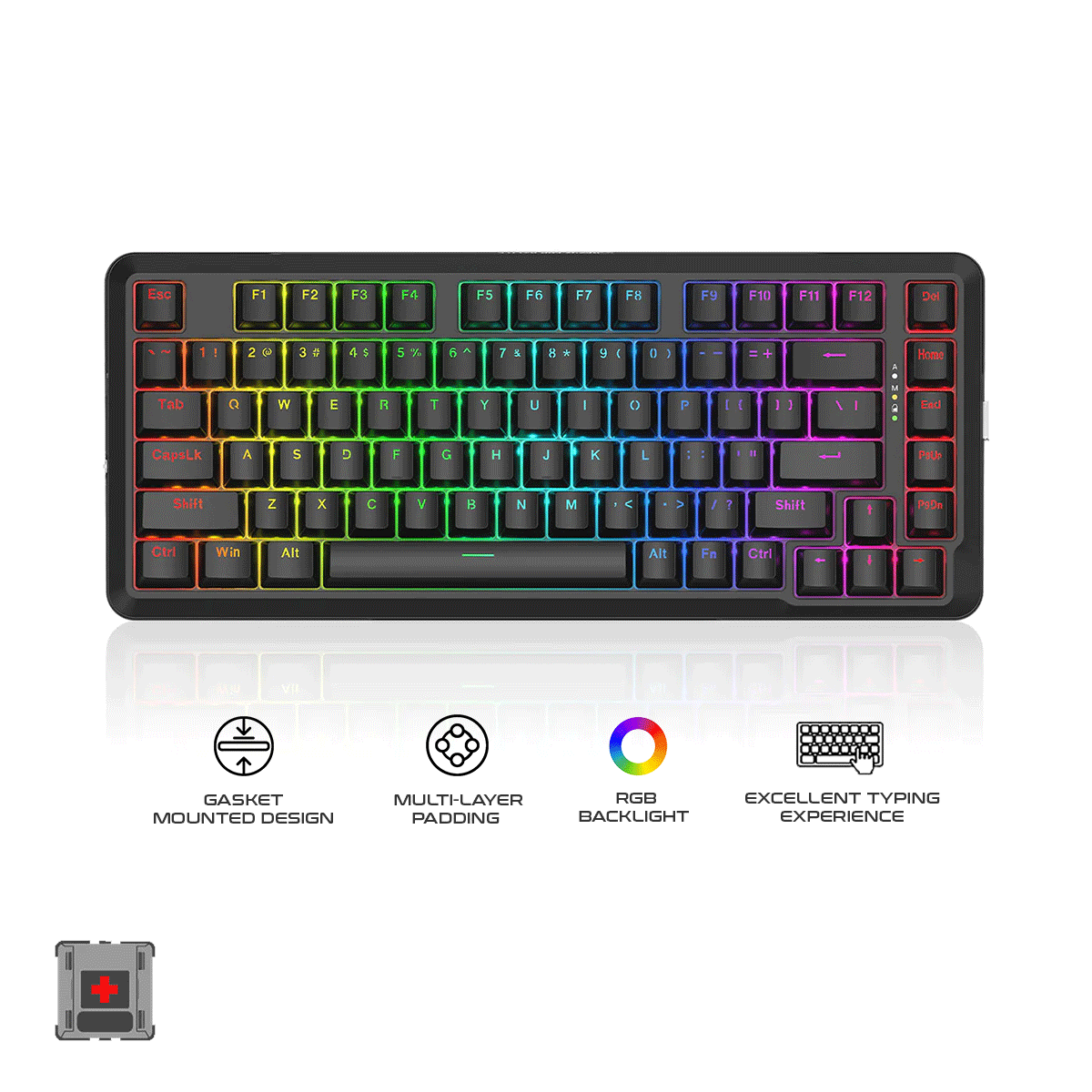 Redragon Stormrazor Pro Keyboard Black Red Switch (K713RGB-Pro)