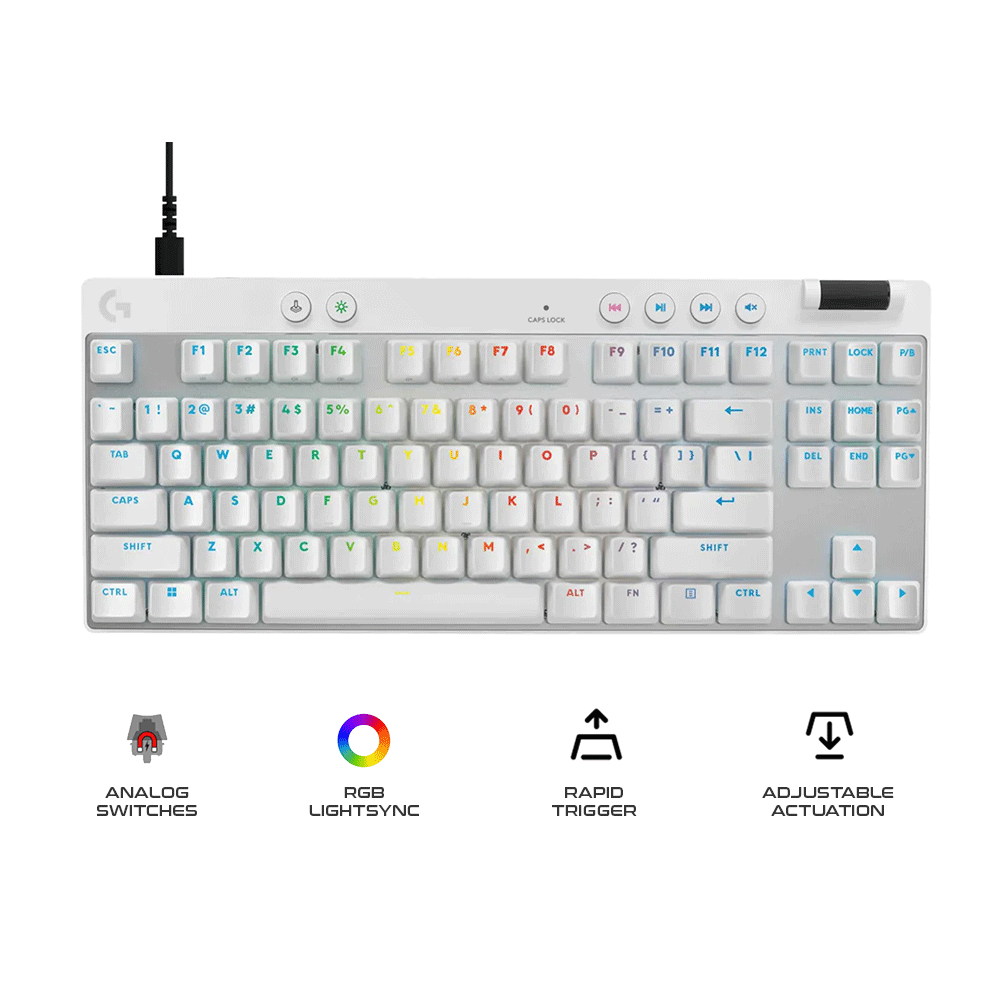 Logitech PRO X TKL Rapid White Gaming Keyboard