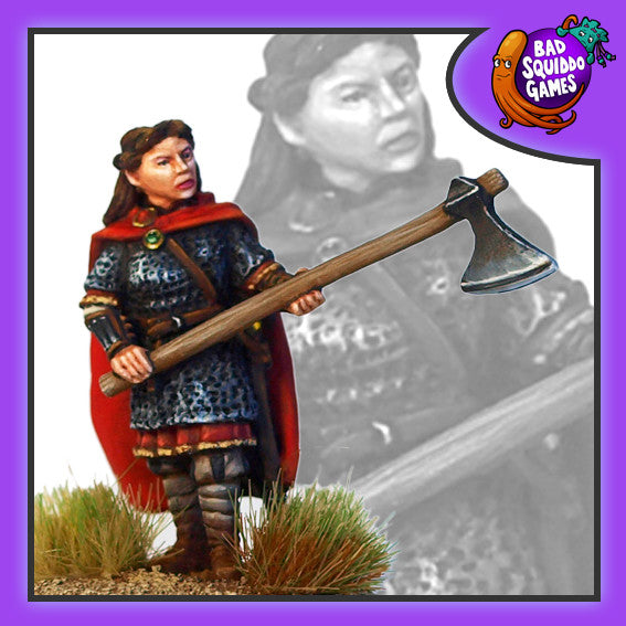 Brynhildr, Shieldmaiden Champion, 28 mm Scale Model Metal Figure