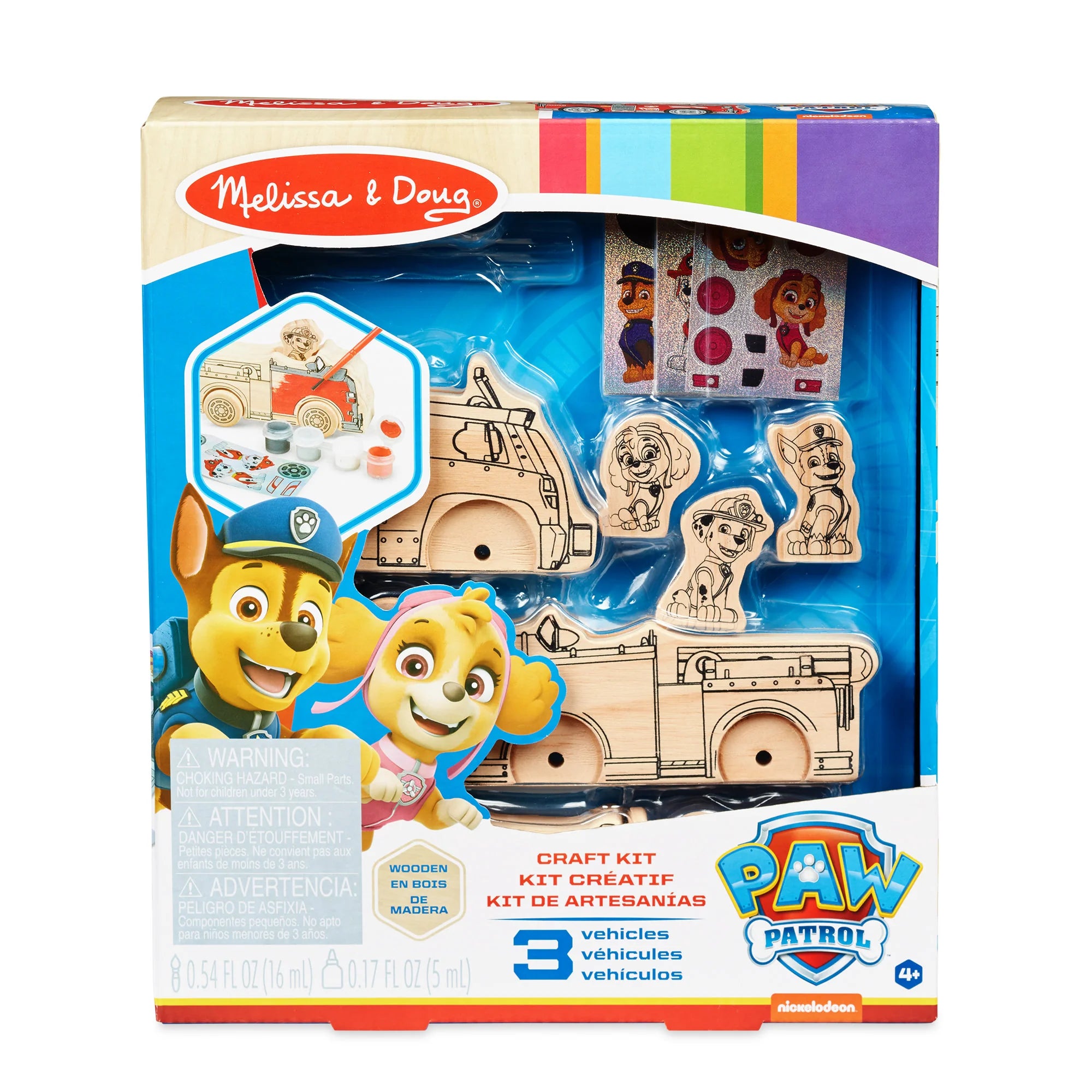Melissa & Doug 33266 Paw Patrol Wooden Craft Kit - Vehicles