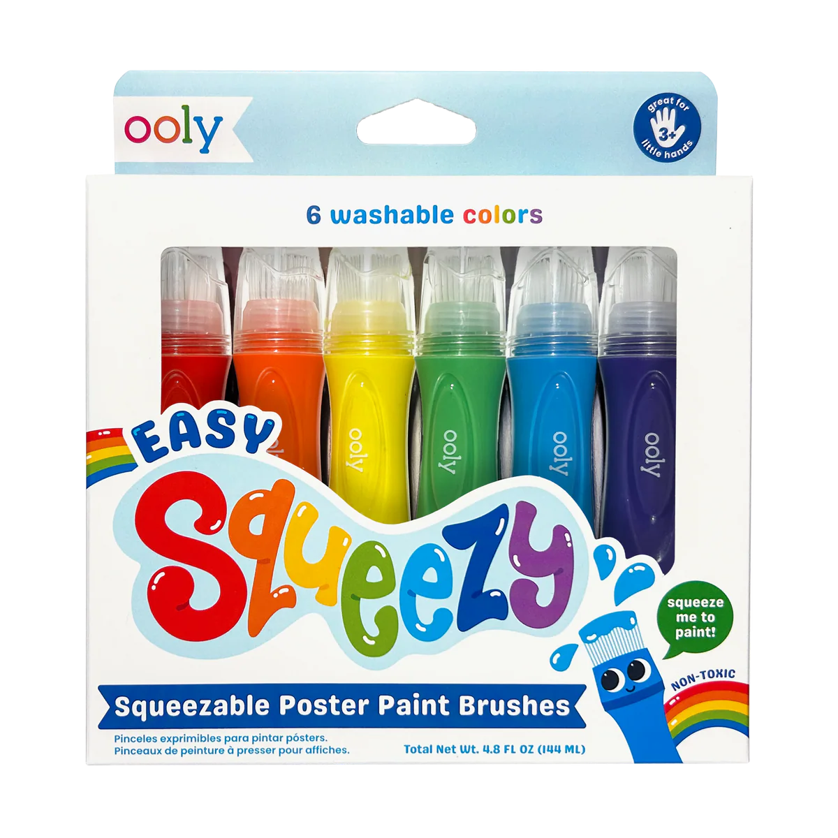Easy Squeezy Squeezable Poster Paint Brushes Set of 6