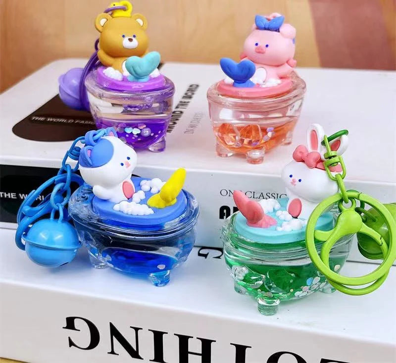 Floaty Keychain - Mermaid Animal Bath (Single Keychain)