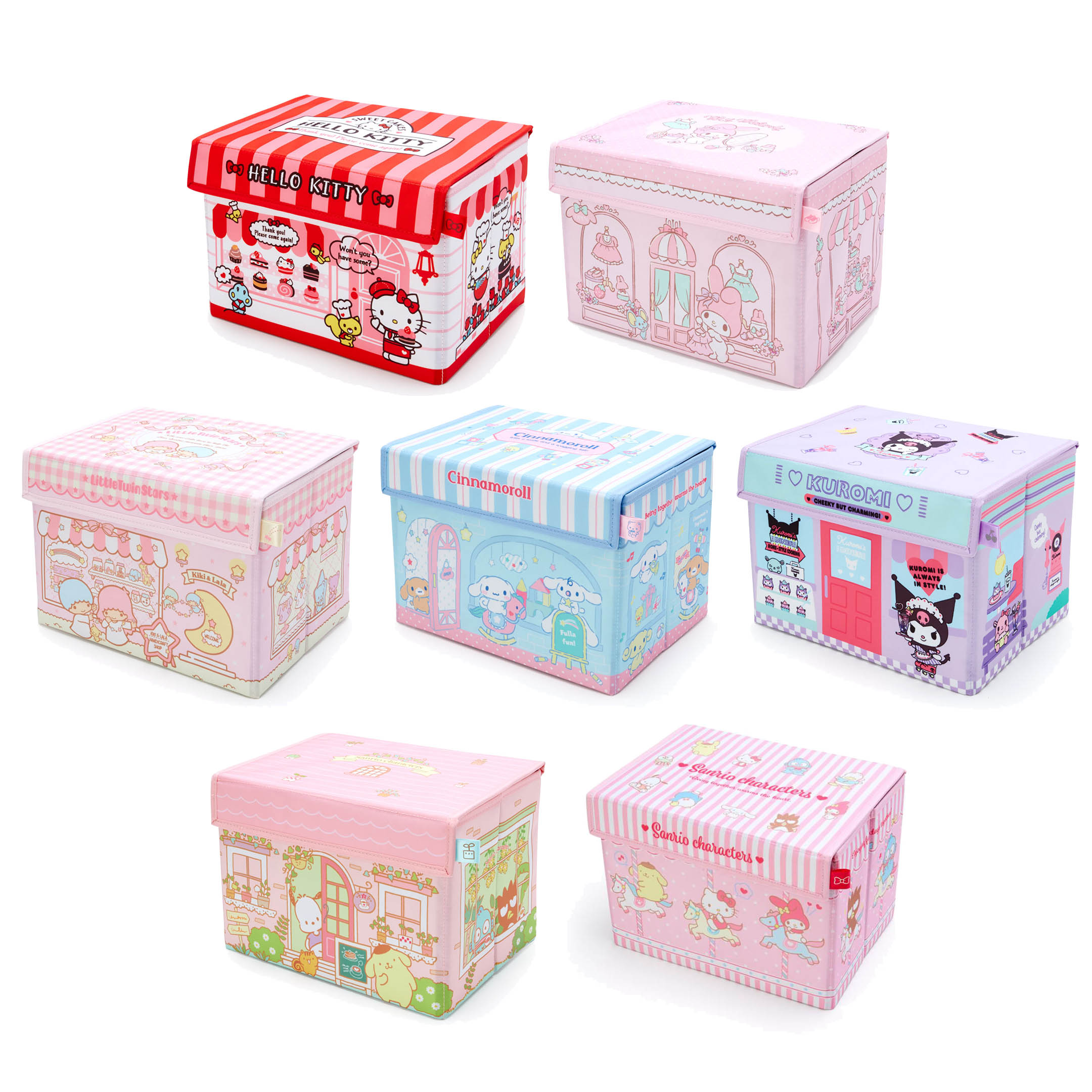 Japan Sanrio Characters Mix / Hello Kitty / My Melody / Little Twin Stars / Cinnamoroll / Kuromi Foldable Small Storage Box