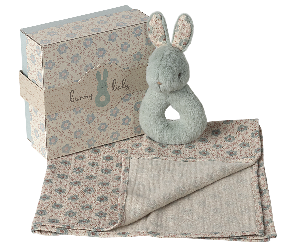 Maileg Rabbit rattle set - Mint