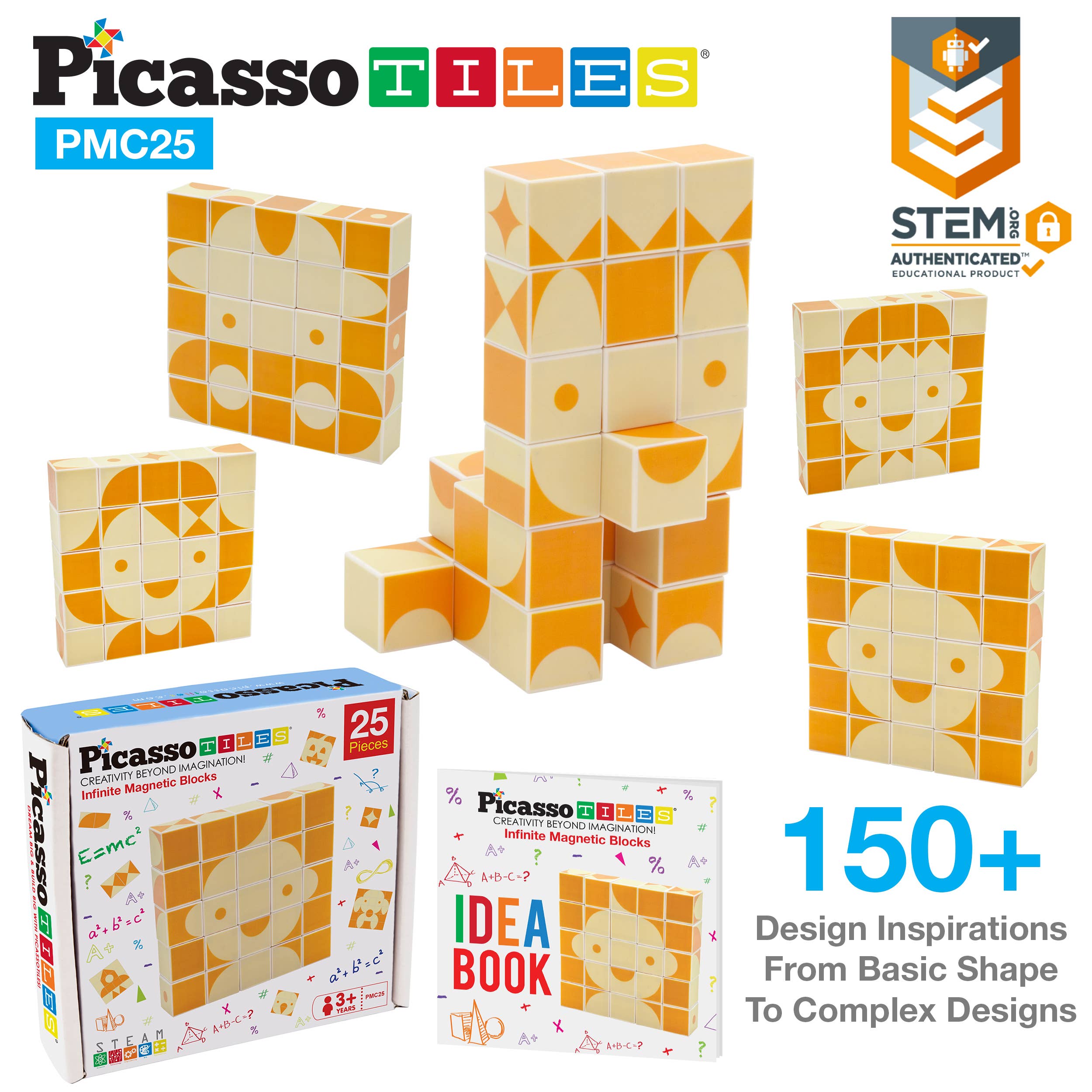 Mix and Match 1" 25 Piece Magnetic Puzzle Cube Set