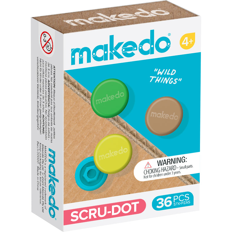 Makedo Scru Dot Wild Things - Light Green/Green/Brown