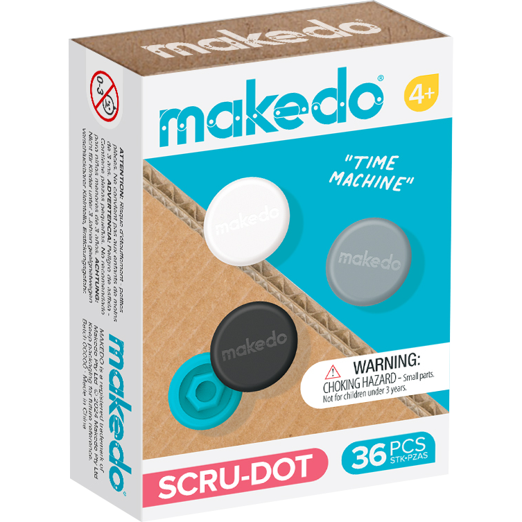 Makedo Scru Dot Wild Things - Time Machine- Black/White/Grey