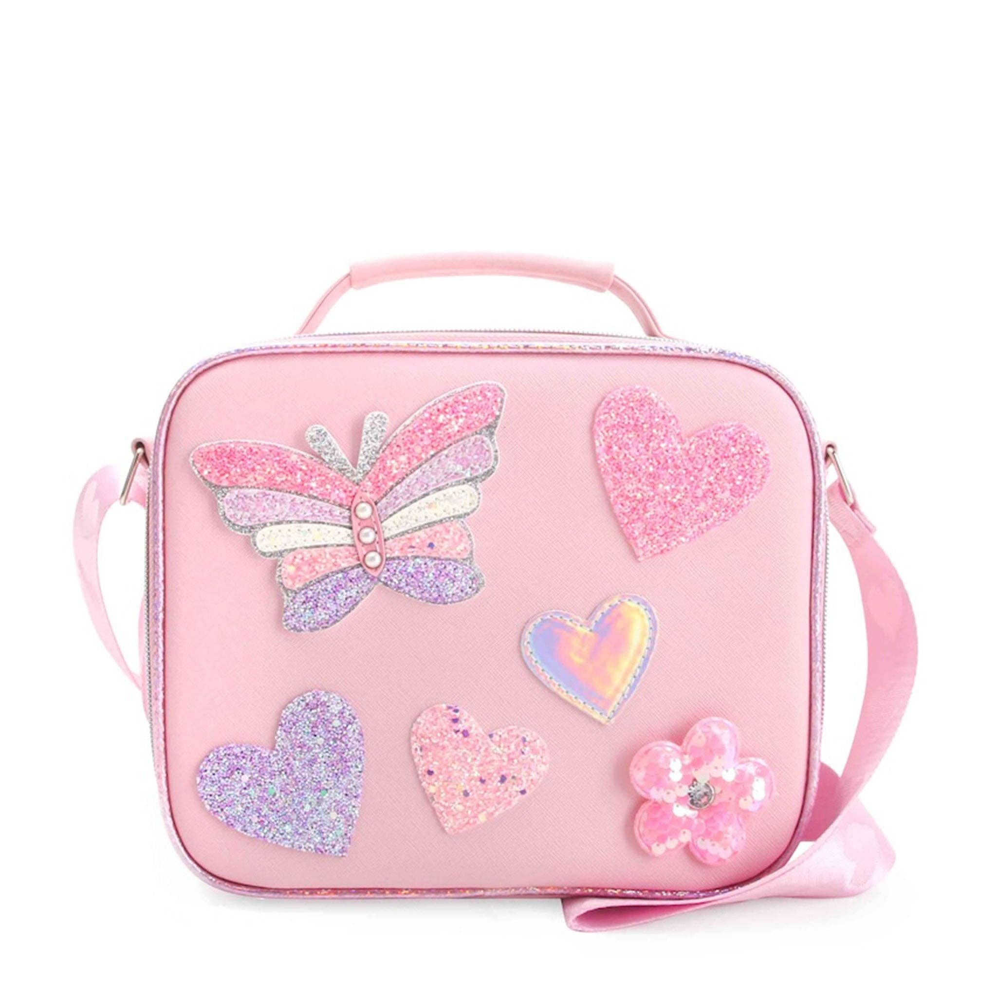 Butterfly, Heart & Daisy Patched Lunch Bag