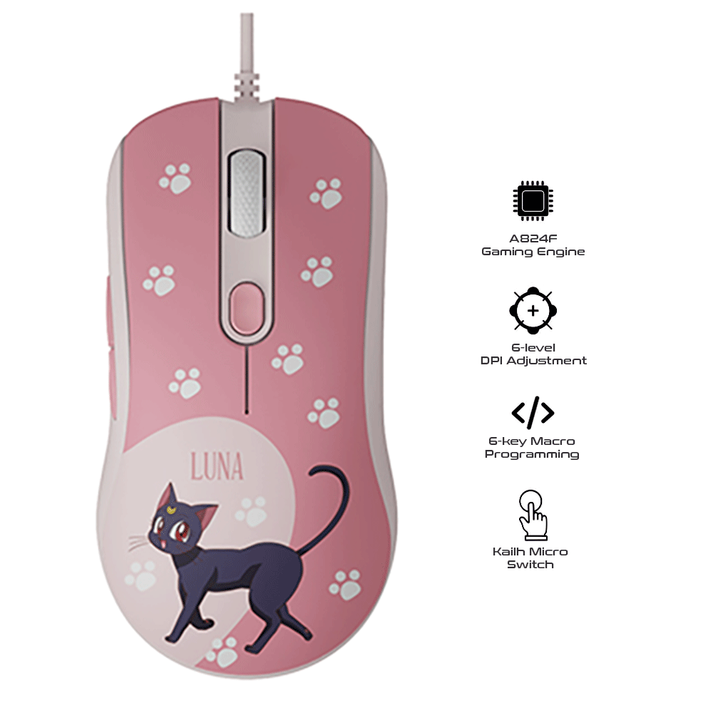 Akko AG325C Sailor Moon Luna Wired Gaming Mouse