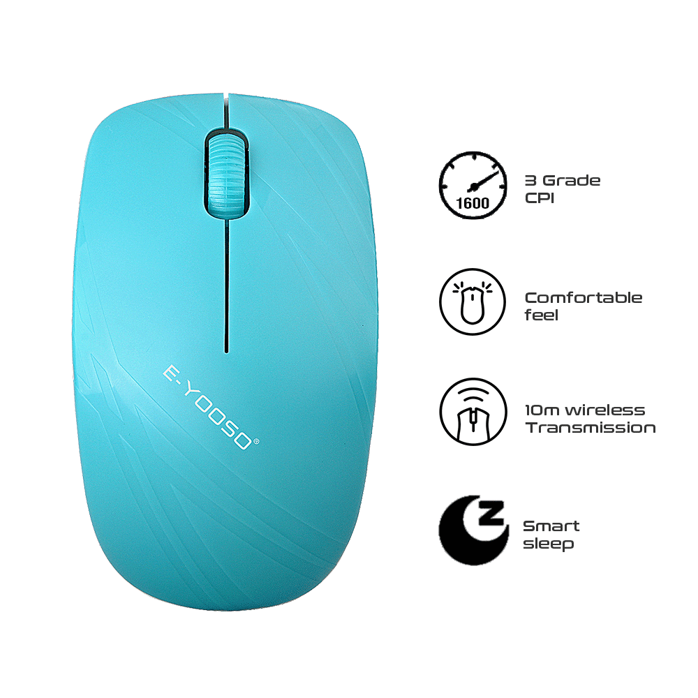 E-Yooso E-1070 Wireless Optical Mouse Blue/White
