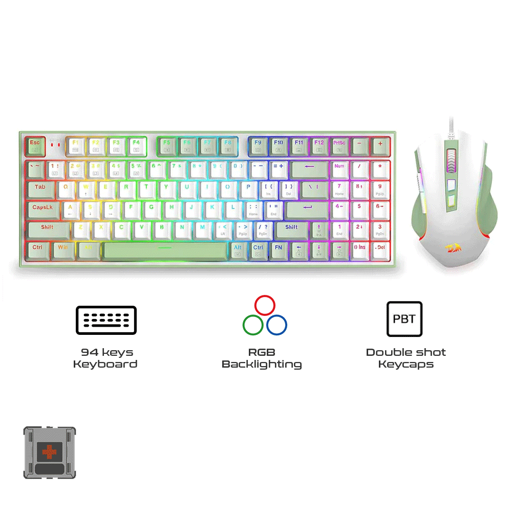 Redragon Ultimate Gaming Rig Mechanical Gaming Keyboard + Mouse Combo (Winter Edition) (S134)