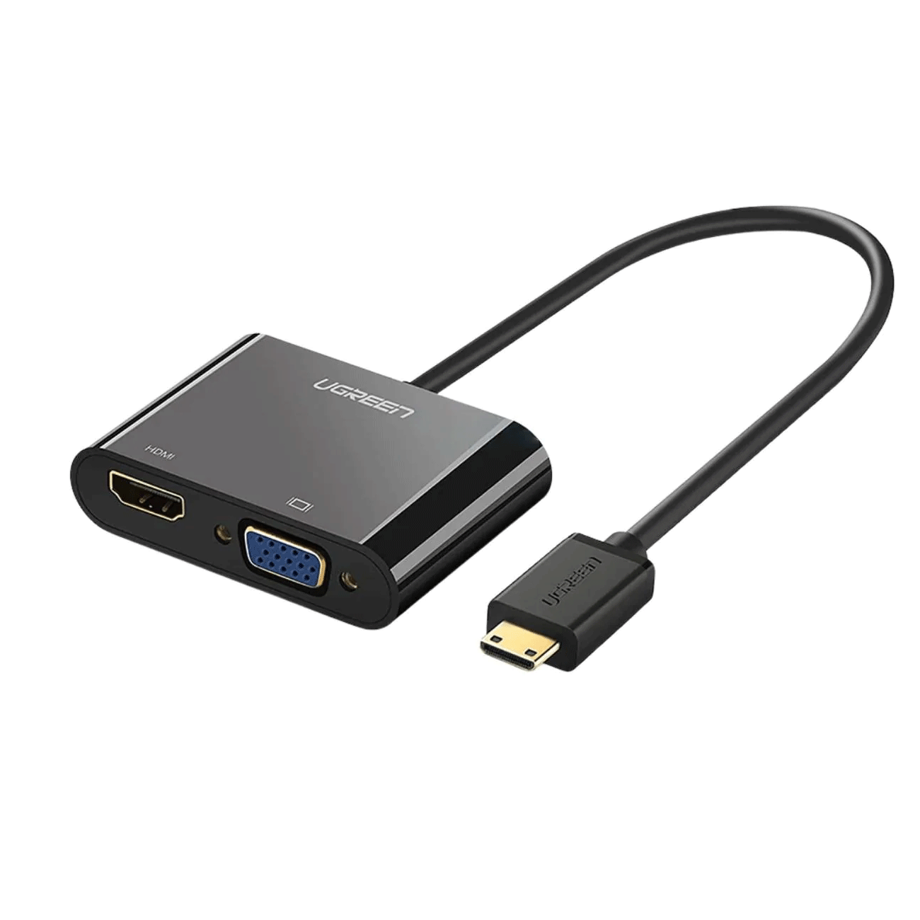 UGREEN HDMI To HDMI And VGA Converter - 30cm (Black) [CM101/40744]