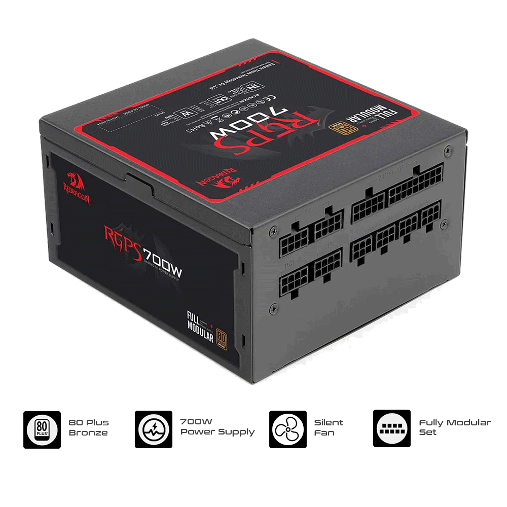 Redragon GC-PS0005 RGPS-700W 80+ Bronze Full Modular ATX Gaming PC Power Supply