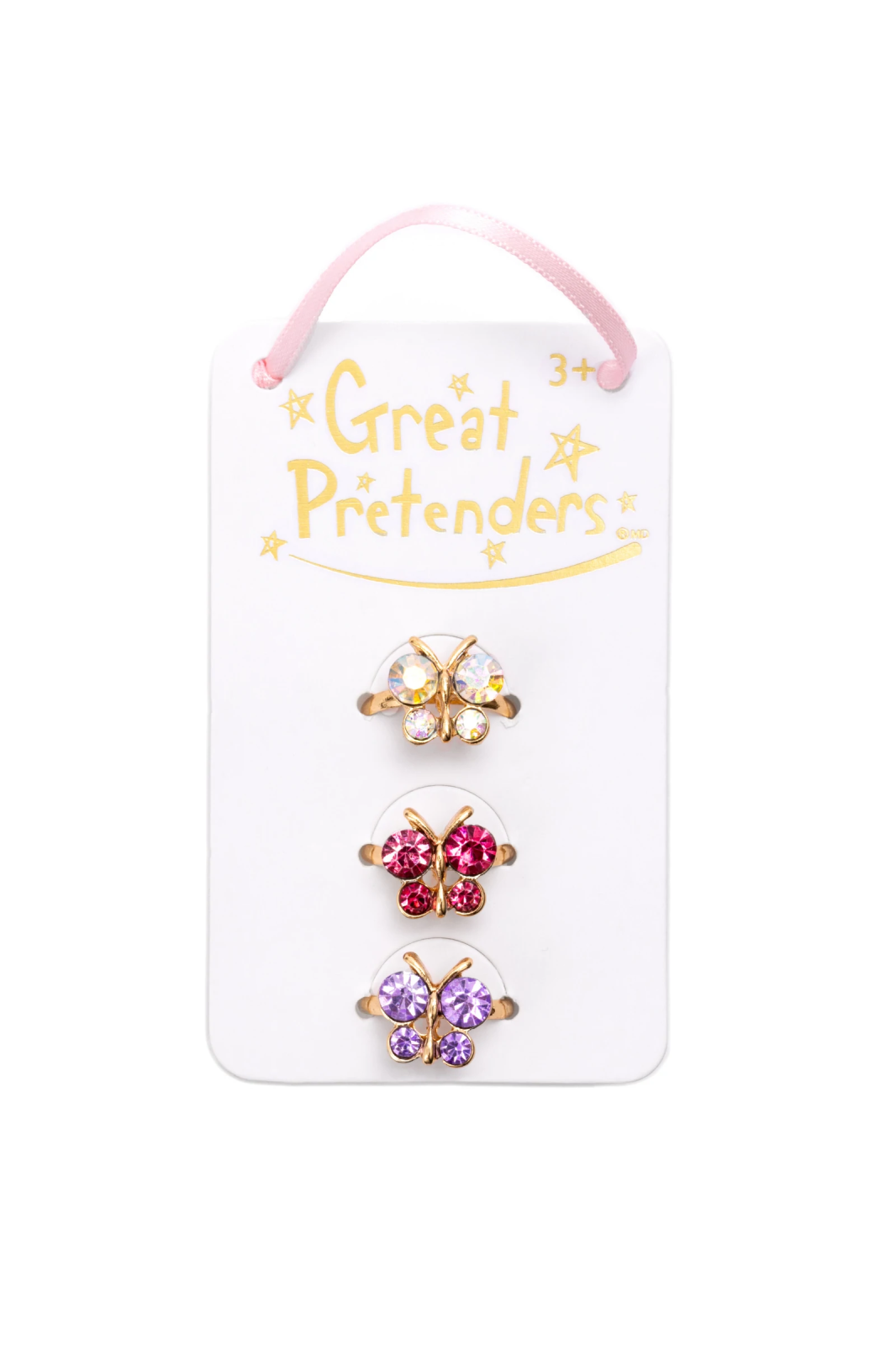 Boutique Butterfly Gem Ring Set, 3 pcs