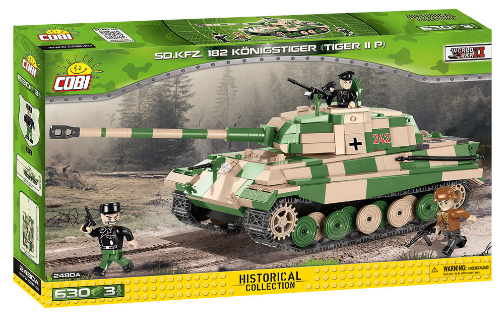 Tiger II (PzKpfw VI B “Konigstiger”) Porsche Turret,  630 Piece Block Kit By Cobi