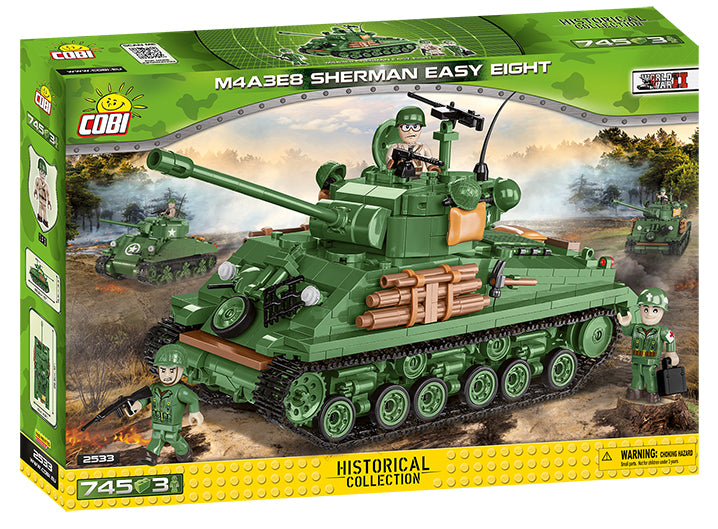 M4A3E8 “Easy Eight”  Sherman Tank  745 Piece Block Kit
