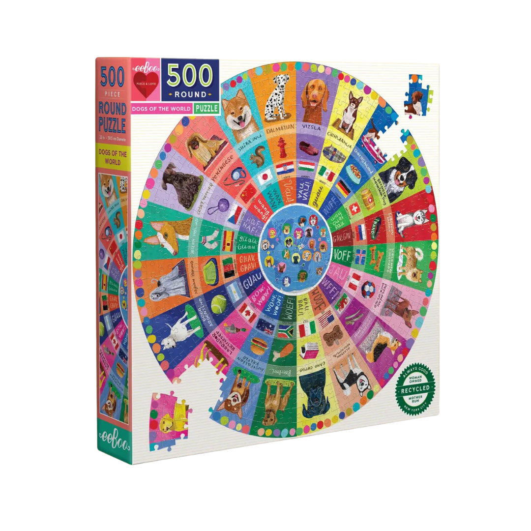 Dogs of the World 500-piece Round Puzzle