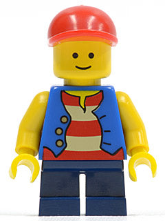 TWN105 Kid with Vest over Red and White Striped Shirt