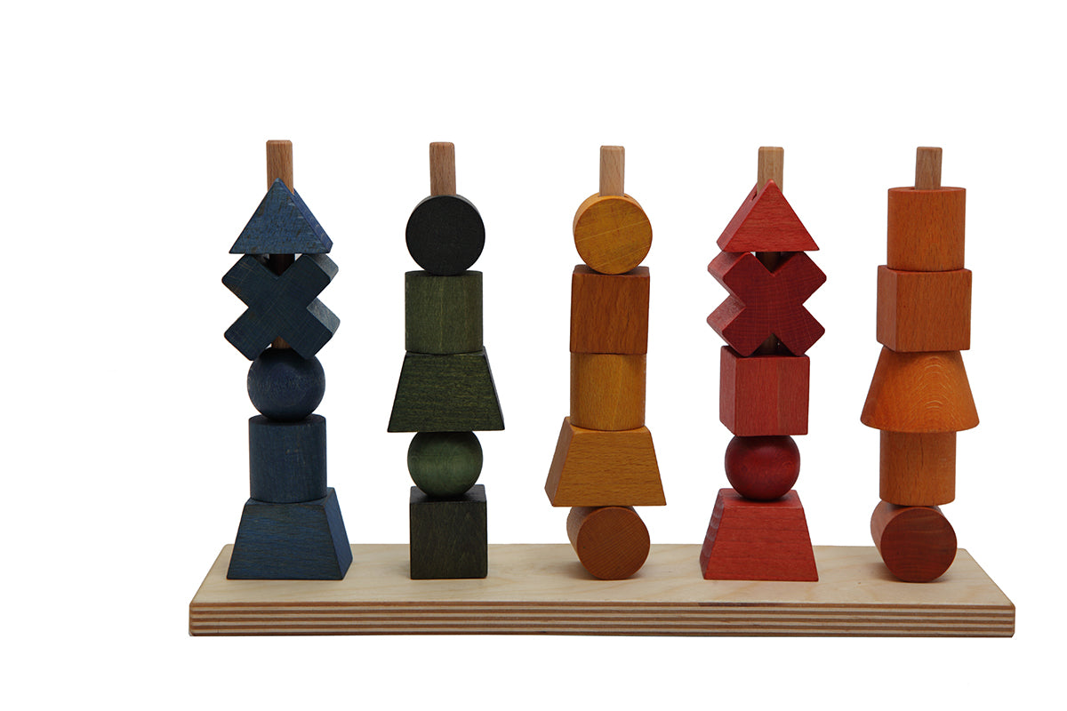 Rainbow Colored Wood Stacking Toy