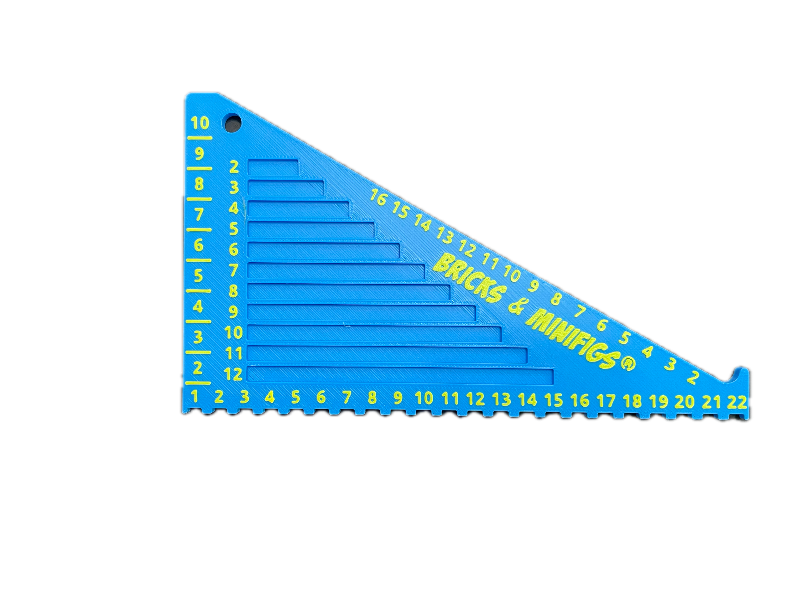 3D Printed 2-Color LEGO-Style Ruler Blue