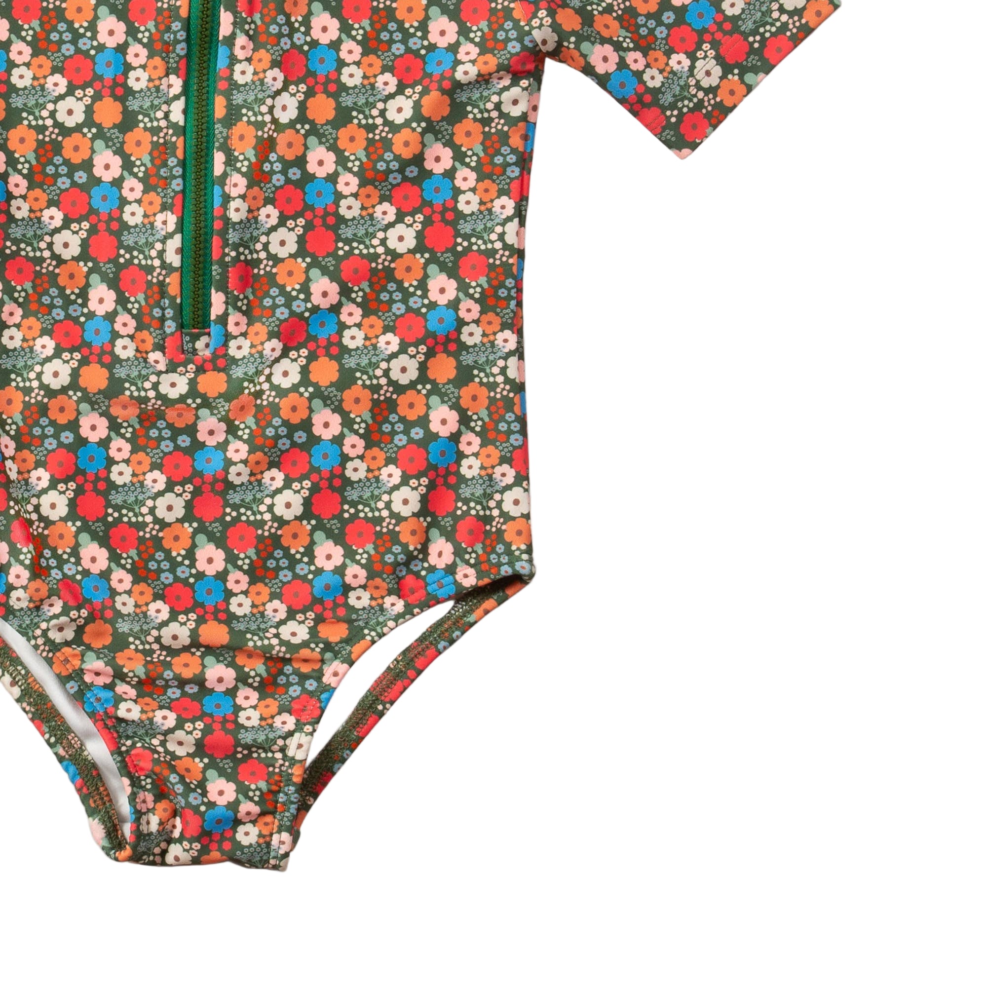 Short Sleeve Swimsuit - Vintage Flowers