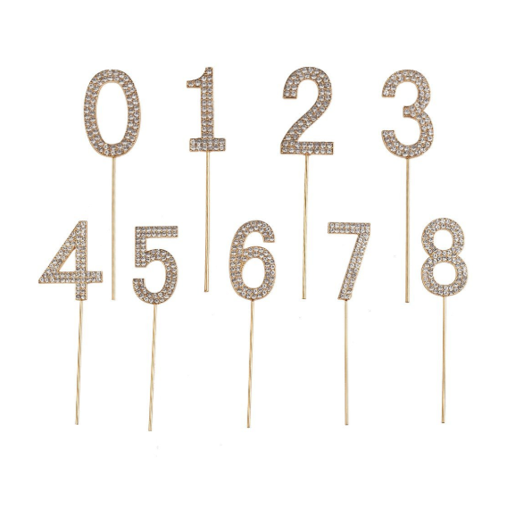 Great Pretenders Rhinestone Cake Topper Numbers