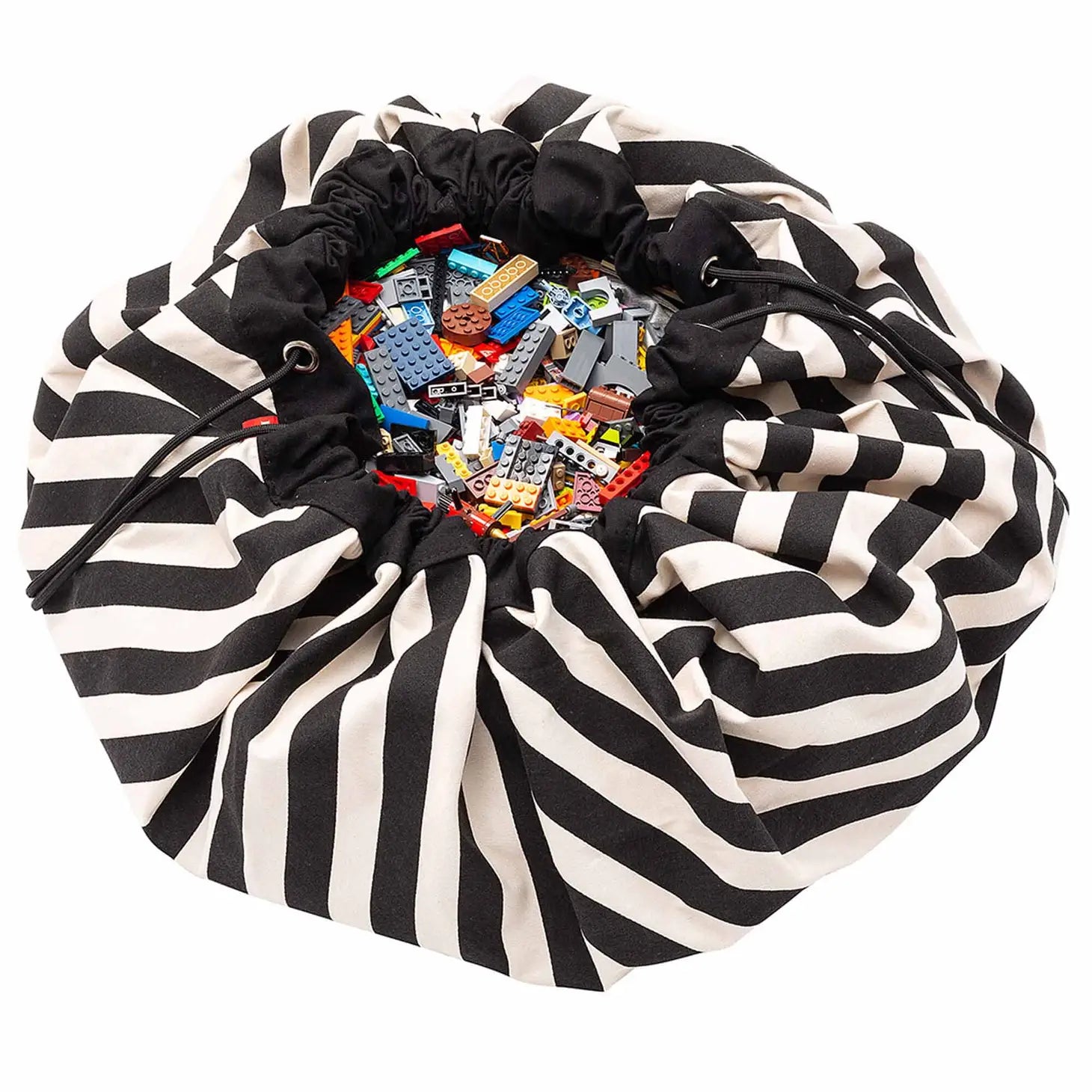 Black Stripes Toy Storage Bag & Playmat