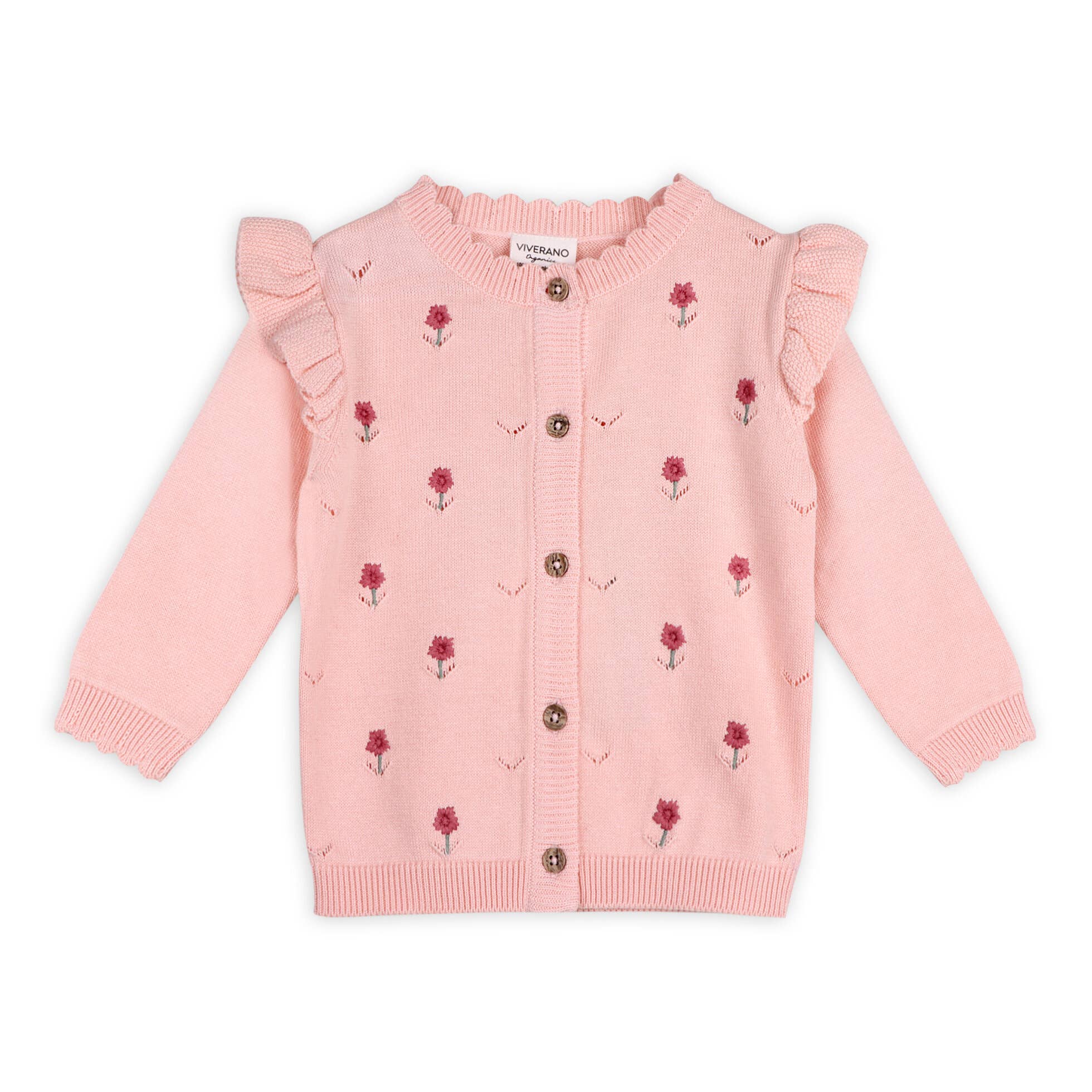 Floral Embroidered Pointelle Cardigan