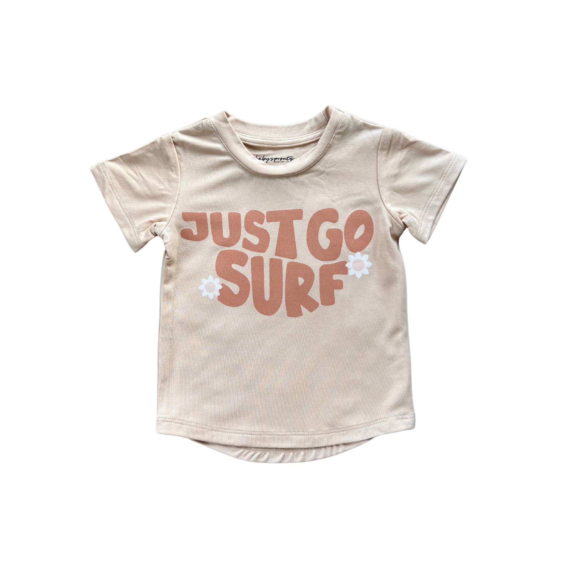 Girl's Short Sleeve Tee: Just Go Surf