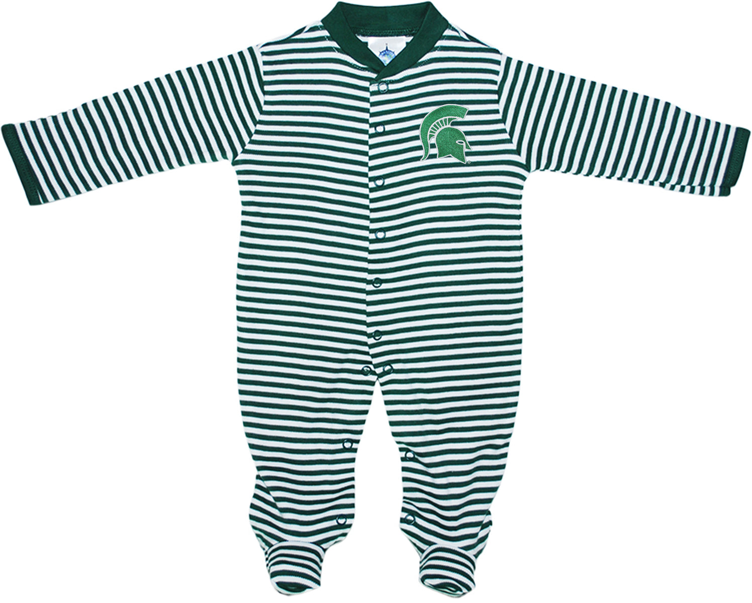 MSU Stripe Footed Romper