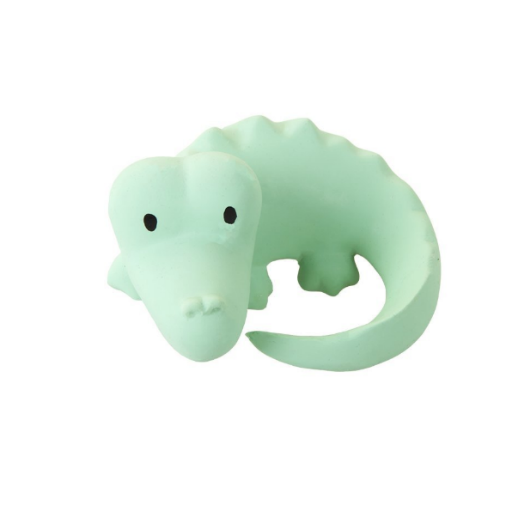 Tikiri Crocodile Natural Organic Rubber Teether, Rattle & Bath Toy
