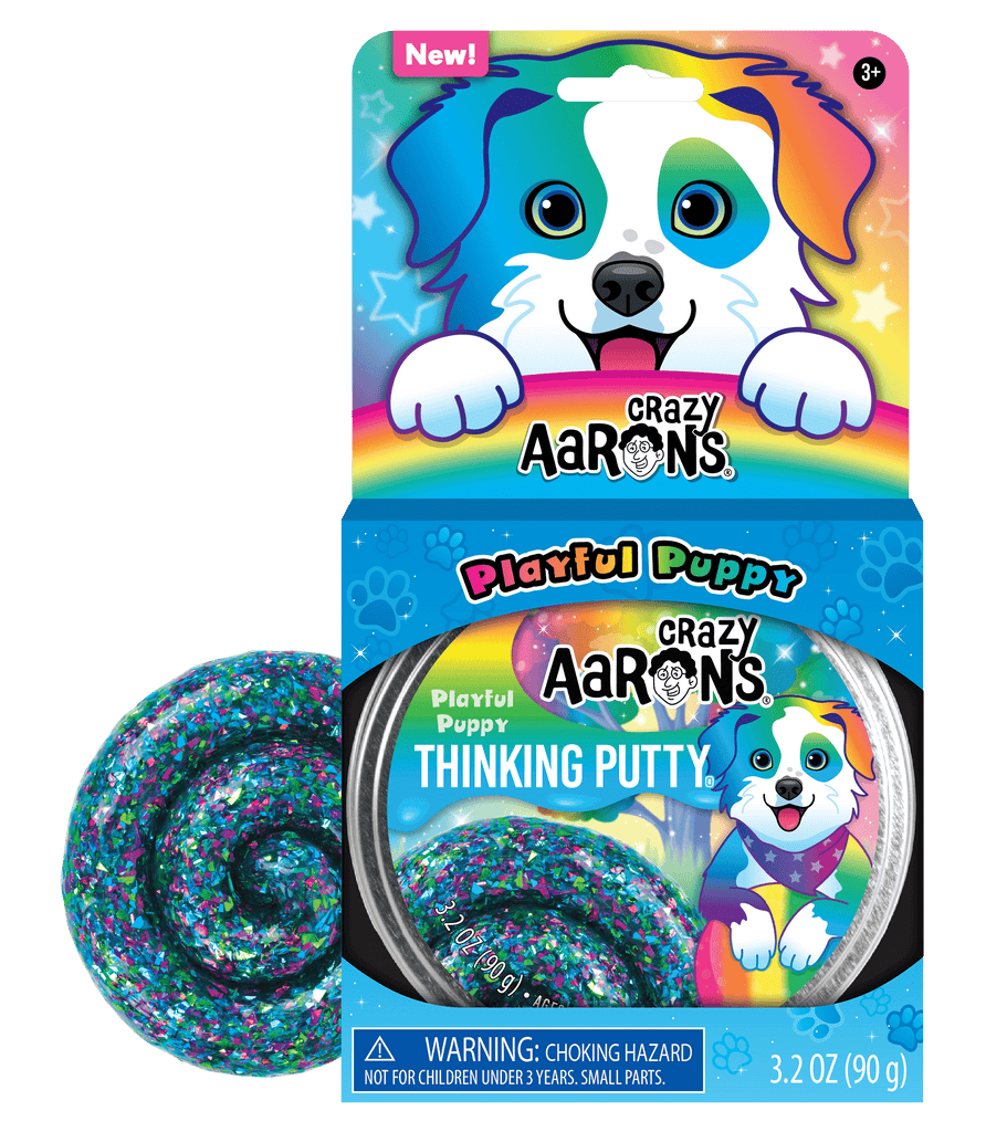 Crazy Aaron's Thinking Putty 4" Tin- Playful Puppy