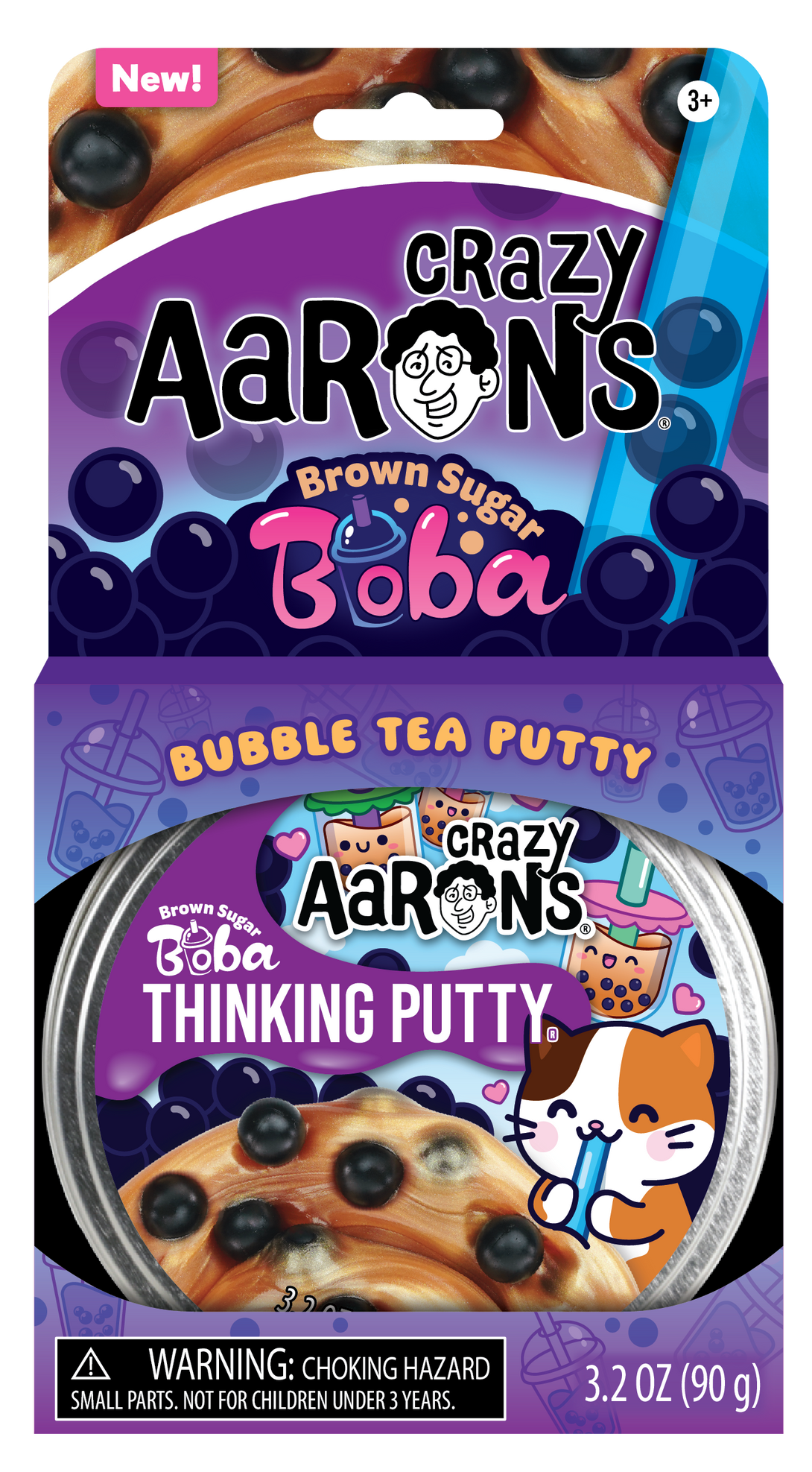 Crazy Aaron's Thinking Putty 4" Tin- Sugar Boba Putty
