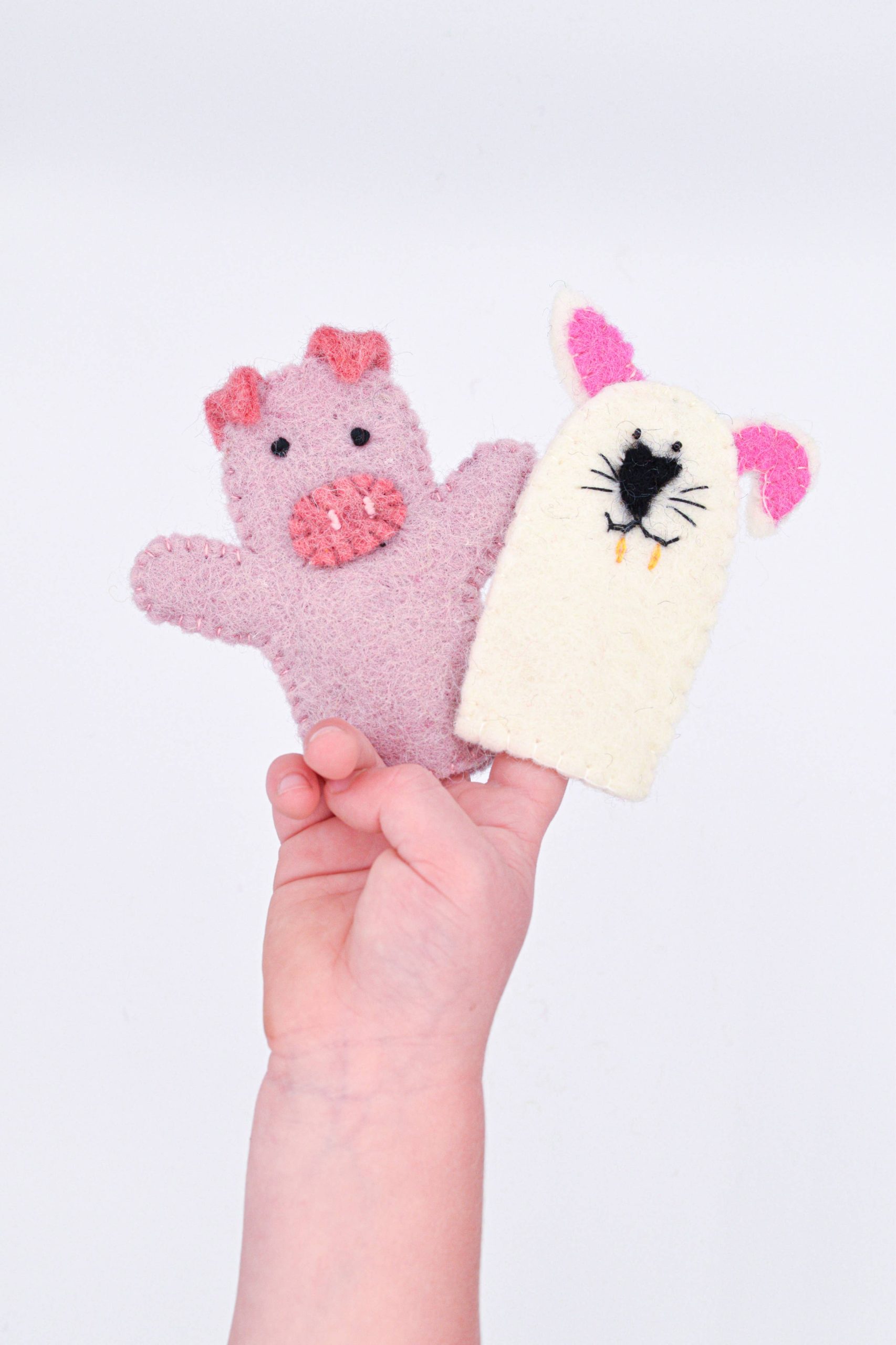Finger Puppet - Rabbit / Bunny and Pig Set