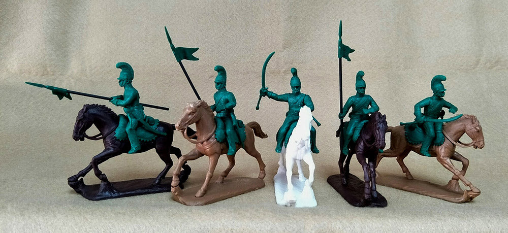 Napoleonic Wars French Lancers with Officer 1803-1815, 54 mm (1/32) Scale Plastic Figures