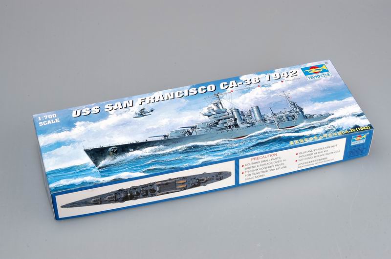 USS San Francisco Heavy Cruiser CA-38 1942, 1:700 Scale Model Kit