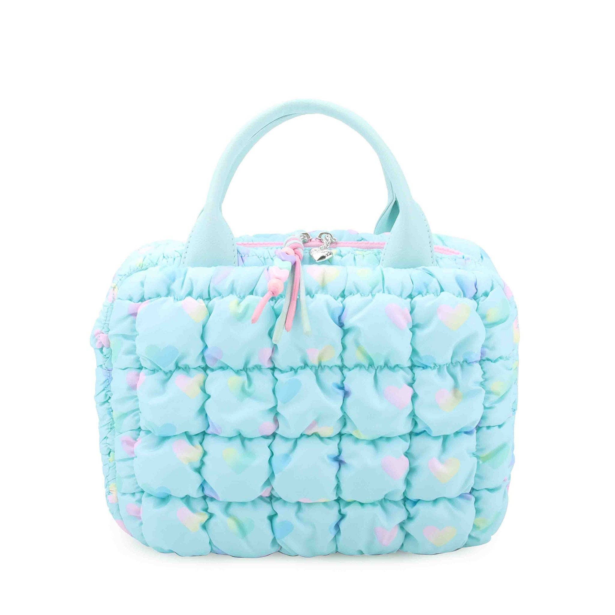 Quilted Scrunchies Heart Printed Lunch Bag