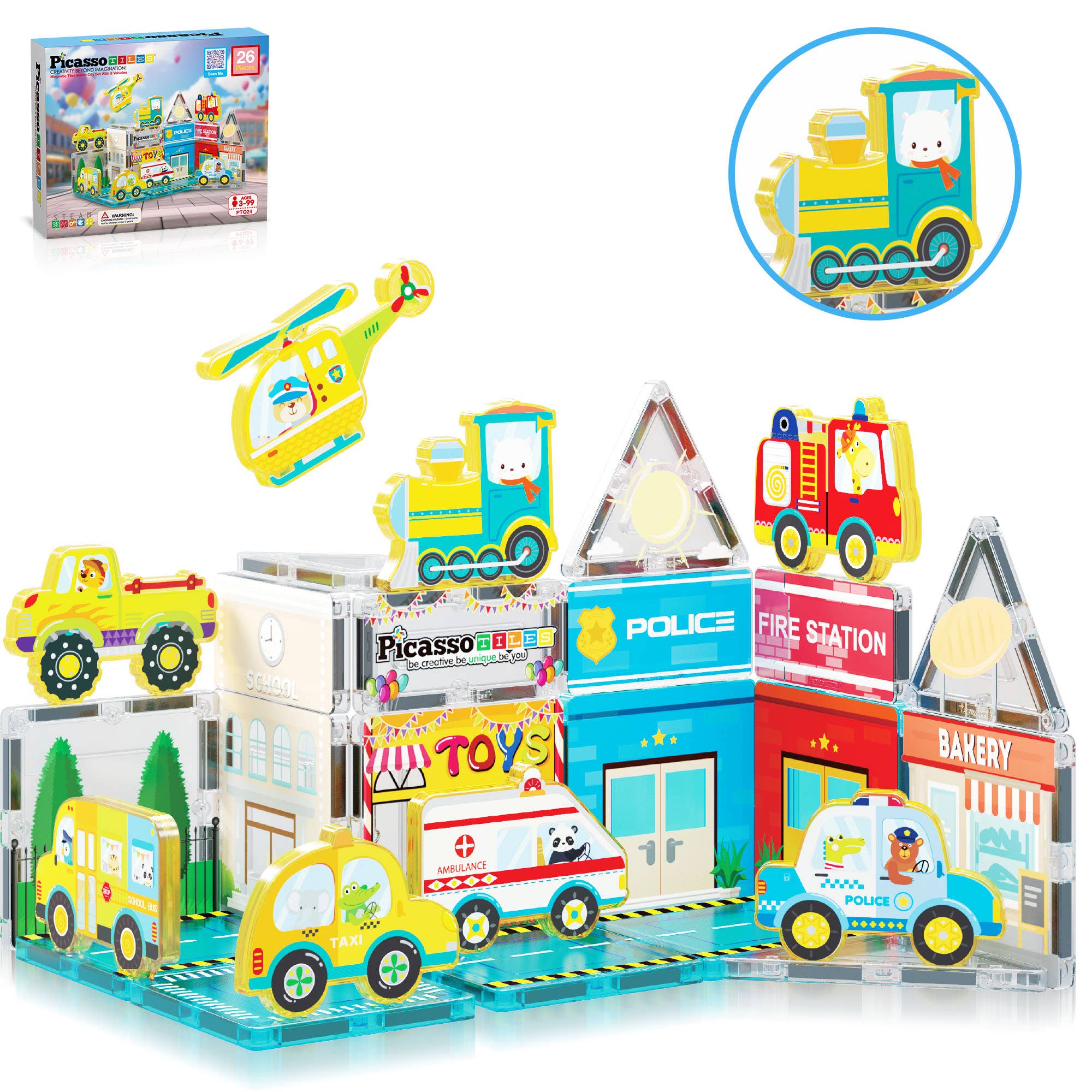 Magnet Tile Building Blocks Metro City Themed