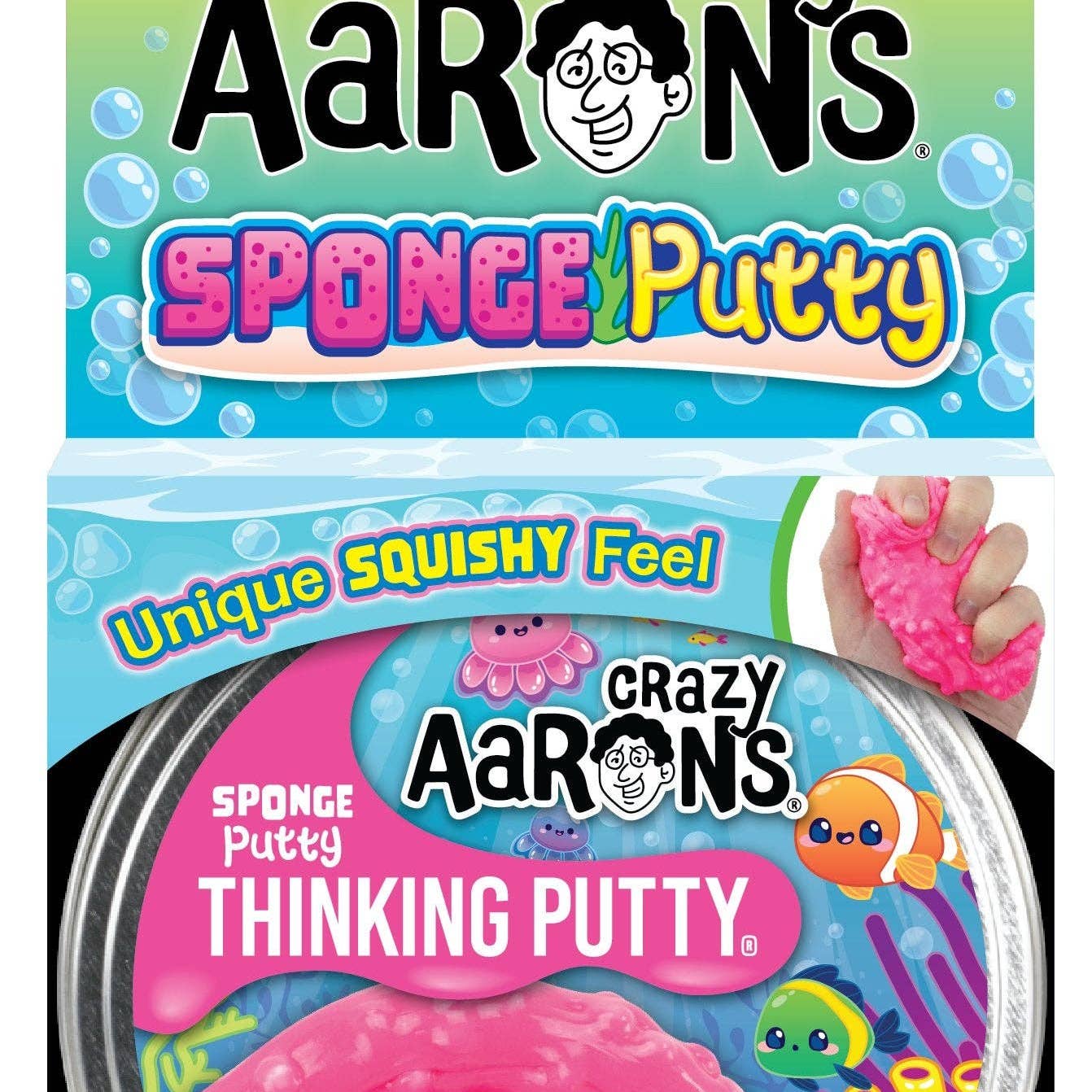 Crazy Aaron's Thinking Putty 4" Tin- Sponge Putty