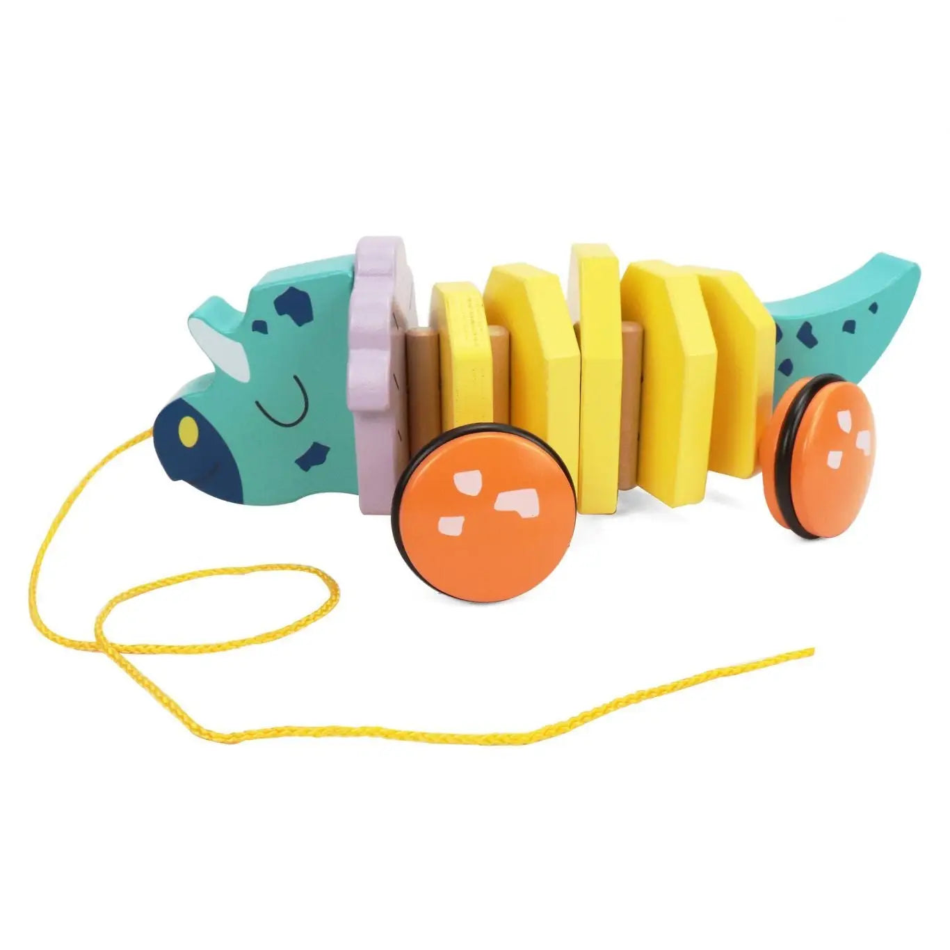 Pull Along Triceratops Wooden Toy