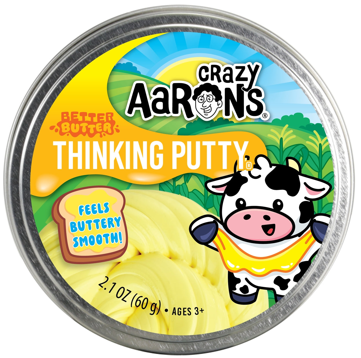 Crazy Aaron's Thinking Putty 4" Tin- Better Butter