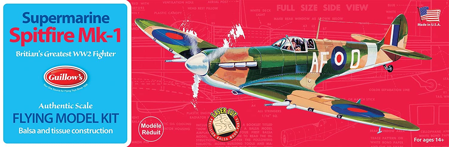 Supermarine Spitfire Mk-1 Balsa Wood Kit
