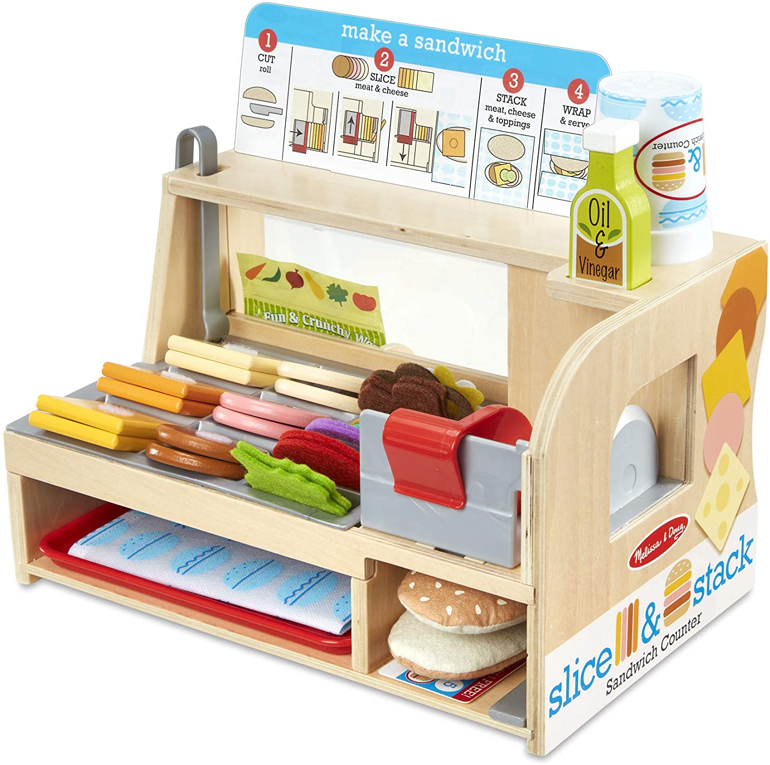 Melissa & Doug 31650 Wooden Slice & Stack Sandwich Counter