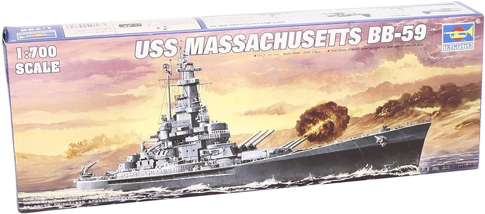 USS Massachusetts Battleship BB-59, 1:700 Scale Model Kit